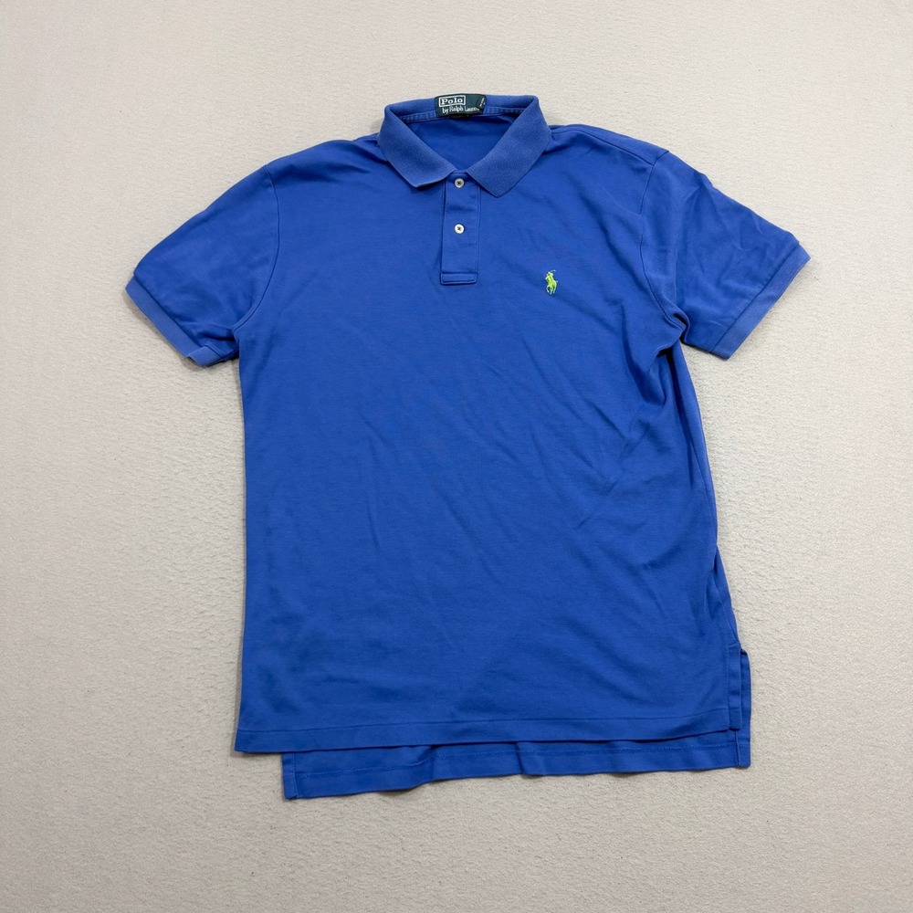 Polo Ralph Lauren Shirt Medium Blue Short Sleeve Classic Fit Pony Logo Cotton